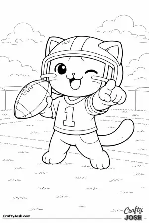 Get ready to hit the first down with our cute football cat