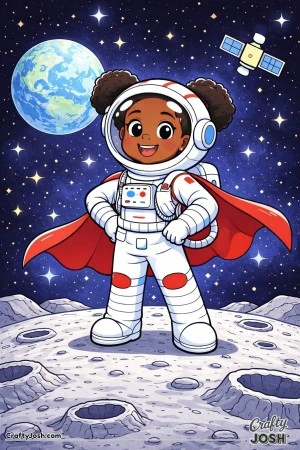 A space hero strikes a pose on the moon!
