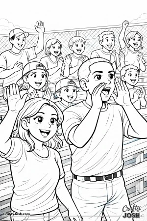 Parents and siblings cheer and clap from the bleachers