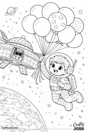 Whoops! These balloons slipped loose from the space station and carried this astronaut along for a zero-gravity ride.