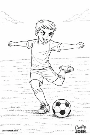 A young soccer player prepares for a powerful long-distance shot