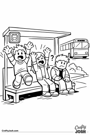 Brookhaven bus stop antics coloring page