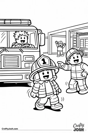 Brookhaven fire station open day coloring page