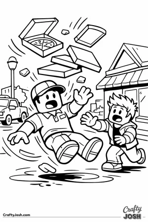 Brookhaven pizza delivery oops coloring page