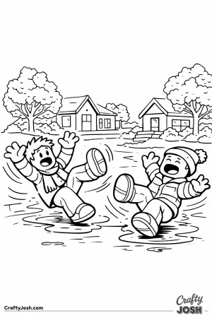 Brookhaven snow day slip coloring page