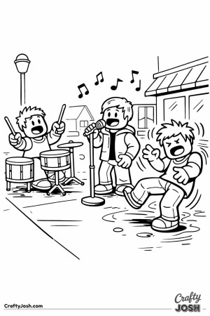 Brookhaven street music jam coloring page