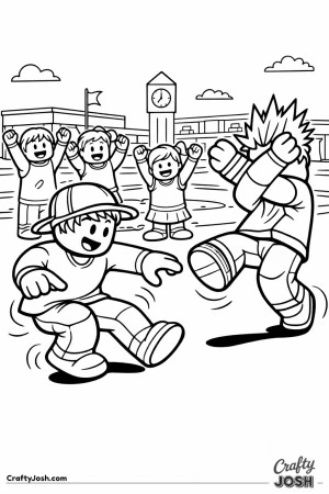 Brookhaven town square dance off coloring page