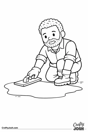 Cement worker smoothing concrete