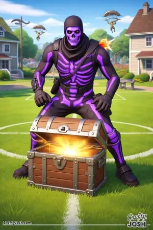Purple Skull Trooper in Fortnite at Pleasant Park