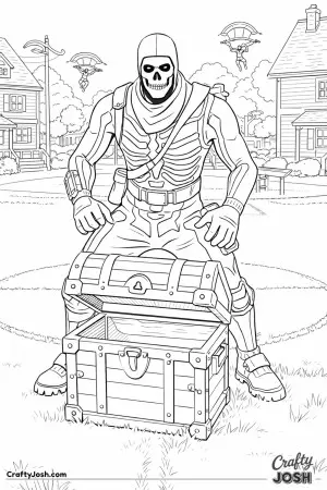 Purple Skull Trooper in Fortnite at Pleasant Park