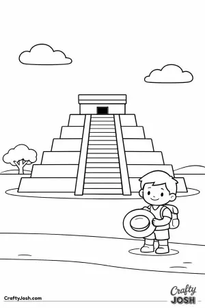 This picture shows the famous Chichén Itzá pyramid standing tall under a bright, open sky in Mexico.