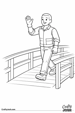 Construction worker finished bridge walk