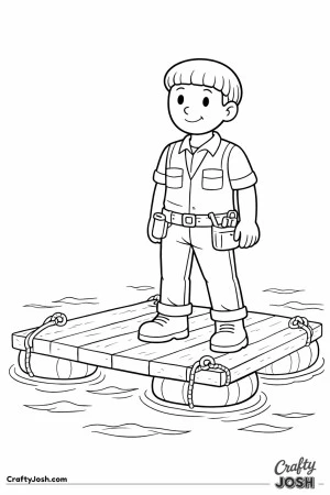 Construction worker floating platform