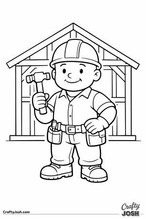 Construction worker house frame