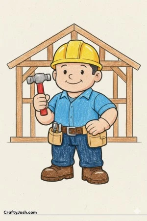 Construction worker house frame