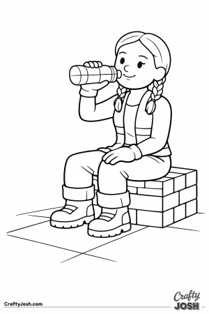 Construction worker water break