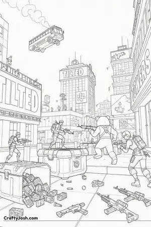 Tilted Towers is one of the most iconic locations in Fornite, and this scene also has Cuddle Team Leader in action