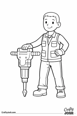 Demolition worker jackhammer