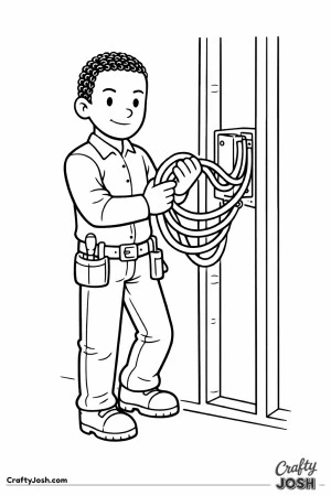 Electrician wiring wall