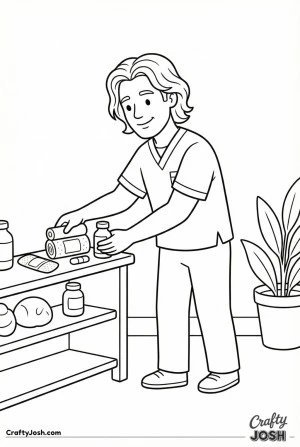 Emt restocking supplies coloring page