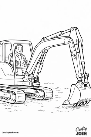 Excavator operator digging scoop