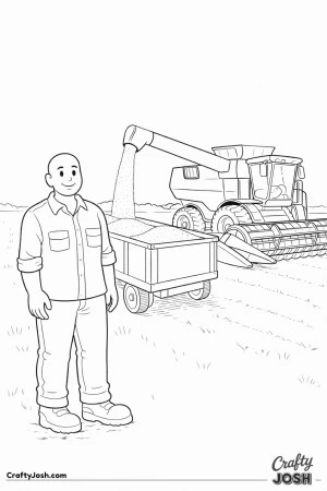 Farmer combine unloading grain