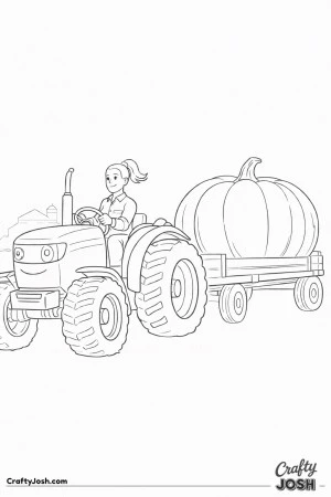 Farmer tractor giant pumpkin