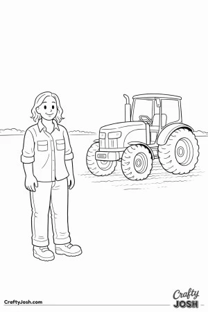 Farmer tractor open field