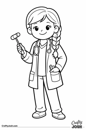 Female doctor braided hair reflex hammer