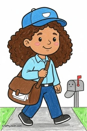 Female mail carrier delivering mail