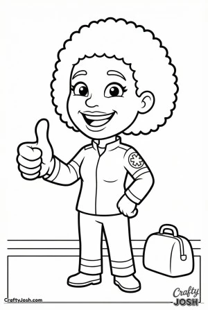 Female paramedic thumbs up