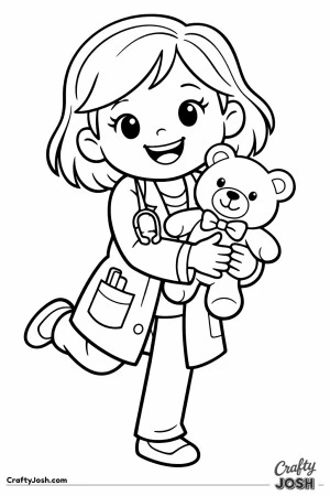Female pediatric doctor teddy bear