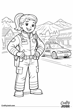 Female police officer mountain town patrol