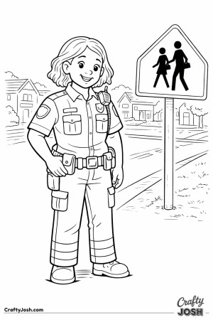Female police officer school zone patrol
