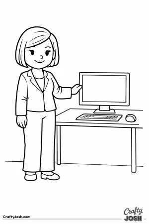 Female teacher computer lab