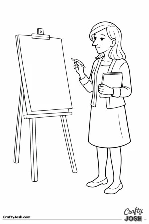 Female teacher writing workshop