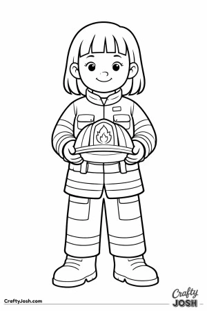 Firefighter holding helmet