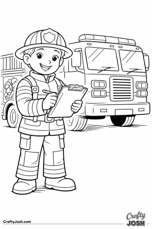 Firefighter safety check with clipboard