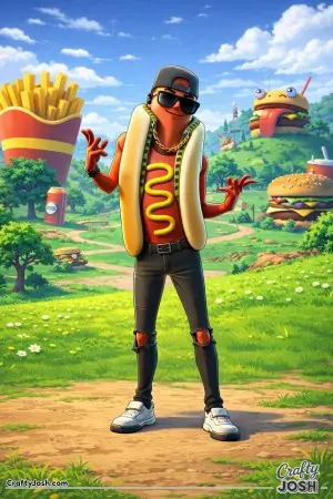 Fornite hotdog hamburger