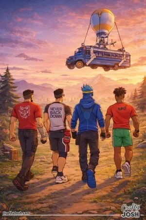 Fornite squad yt battlebus sunset