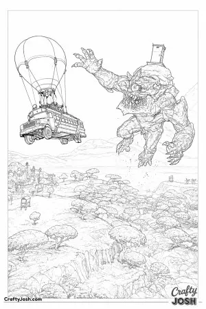 Fortnite battle bus vs monster