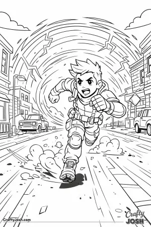 Fortnite storm escape sprint through town