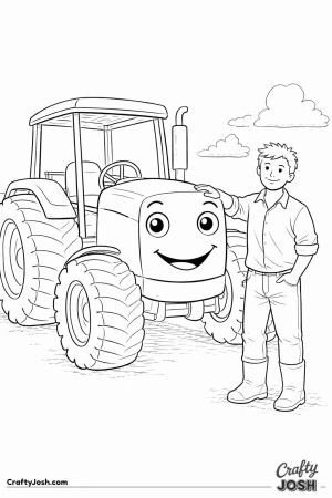 Friendly tractor farmer