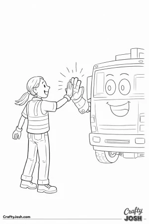 Garbage truck high five