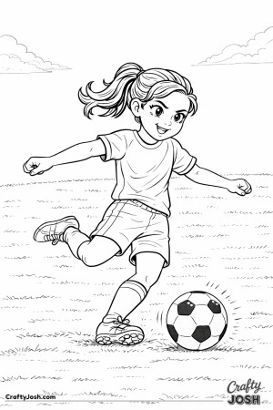 A young soccer player is shown mid-action making a sharp inside-foot pass, with her body turned sideways and the ball just leaving her foot against a ..