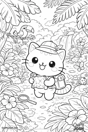 Step into the jungle where a curious kitty begins a tiny explorer’s adventure.