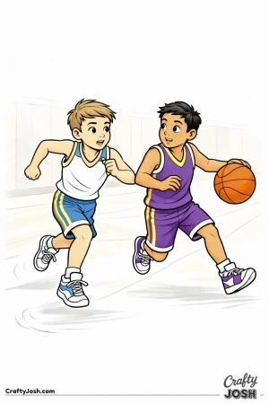 Kids basketball dribble
