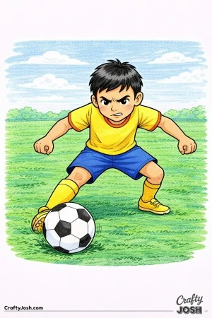 youth soccer, soccer ball trap, soccer control skill, soccer player action, kids soccer, soccer field, sports coloring page