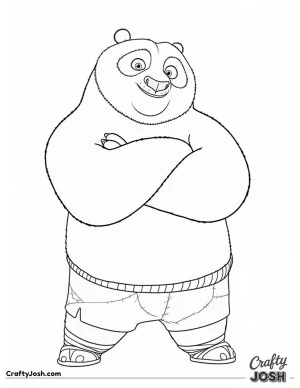 A panda with the confidence of a master and the posture of someone who knows they left the stove on.