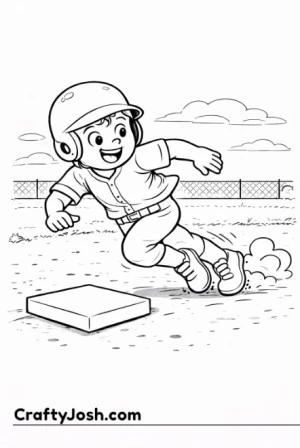 A young baseball player leans into the turn while rounding third base, showing excitement and focus as they run toward home